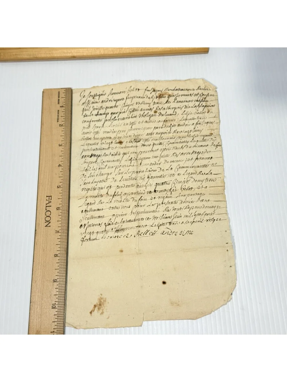 Original 1724 French Notarial Land Agreement Signed Pre-1800 Manuscript Ephemera